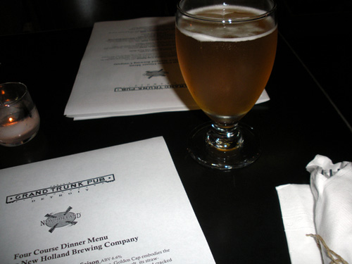 Menu at Foran's Grand Trunk Beer Dinner