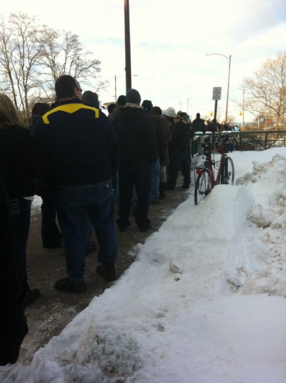 line at traverse city microbrew festival